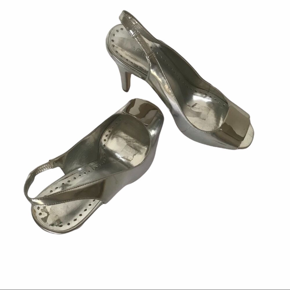 BCBGirls silver 4 1/2 " heels size 8
